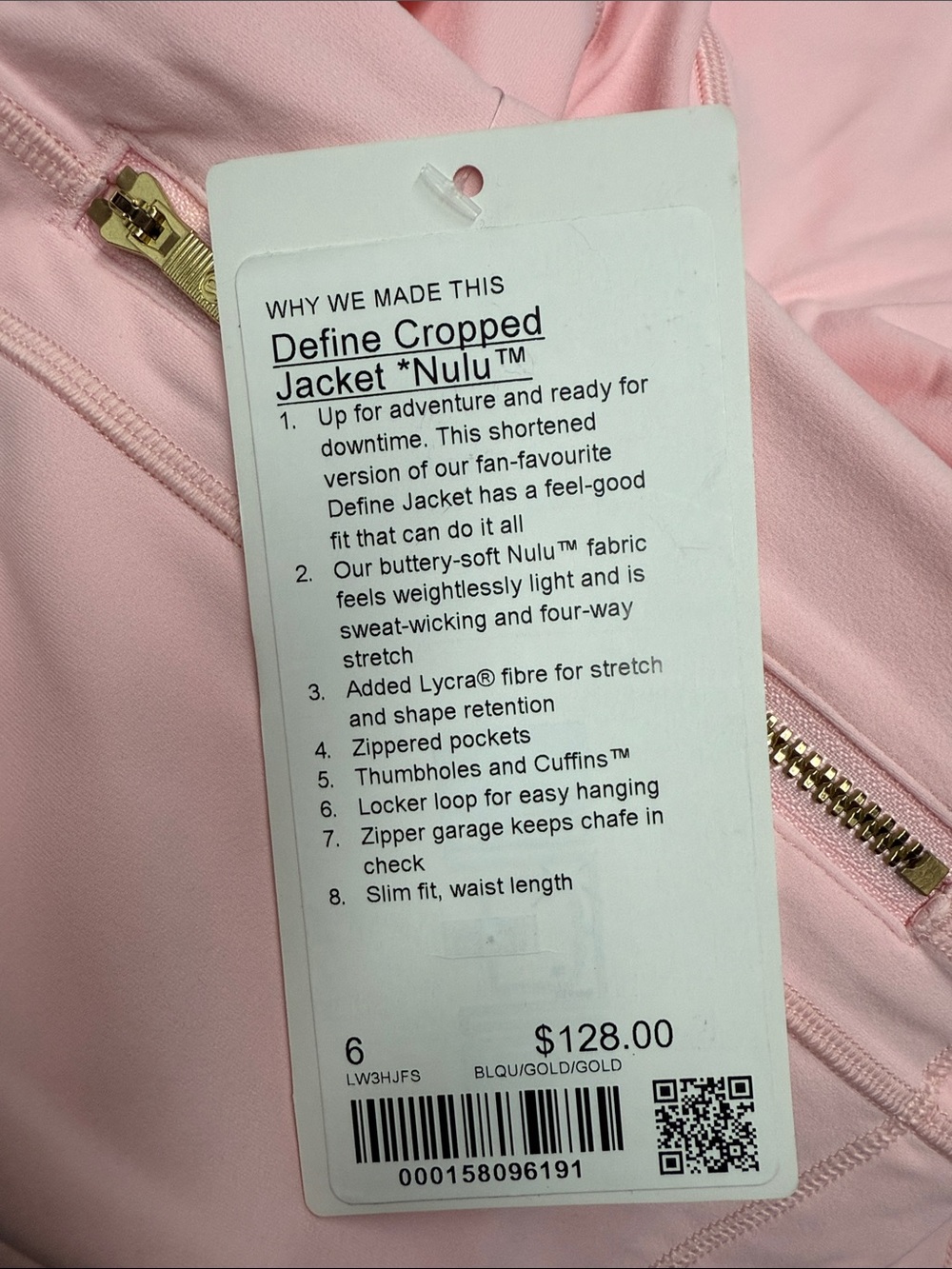 Define Cropped Jacket Nulu in Blush Quartz/Gold - Picture 5 of 6